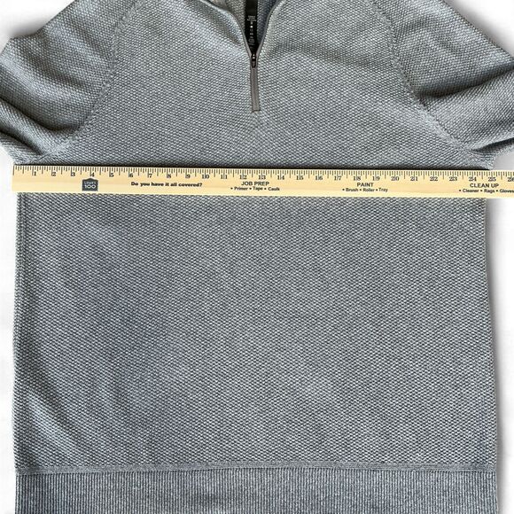 Lululemon Mens 1/4 Zip Sweater XXL Grey Textured Knit Coolmax Organic Cotton - Picture 8 of 10